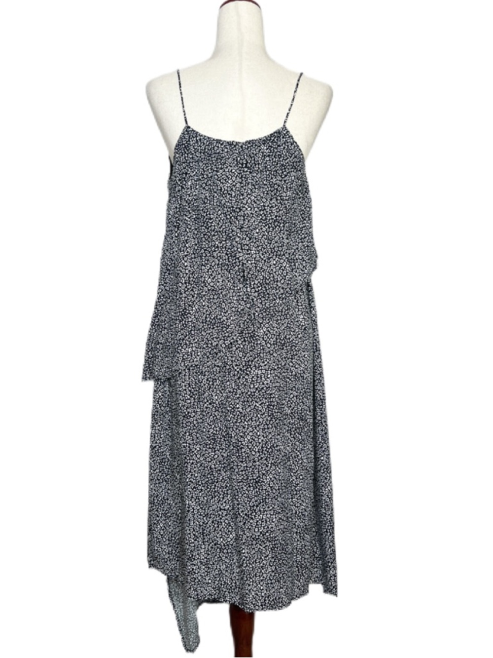 NOM Size L Black Animal‎ Print Beatrice Asymmetrical Nursing Maternity Dress - Picture 3 of 13